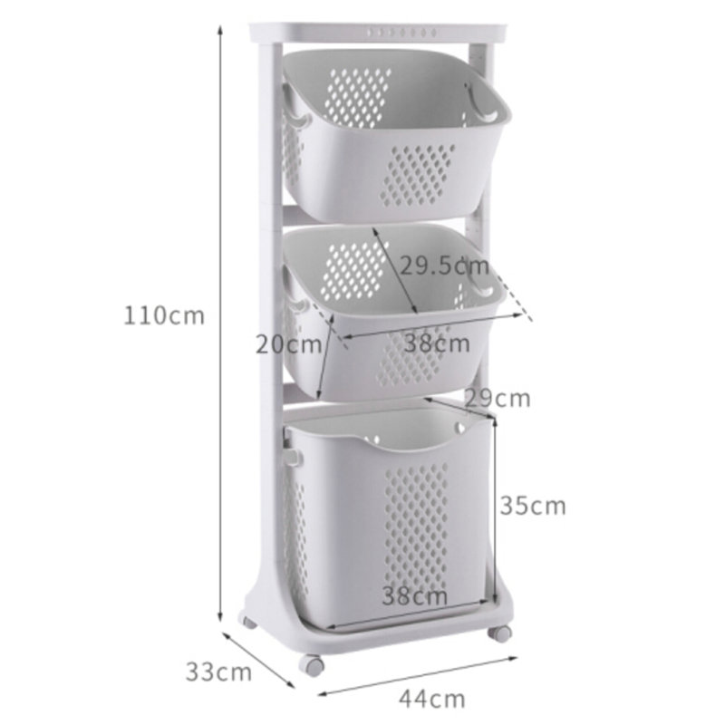 Plastic Rolling Laundry Sorter