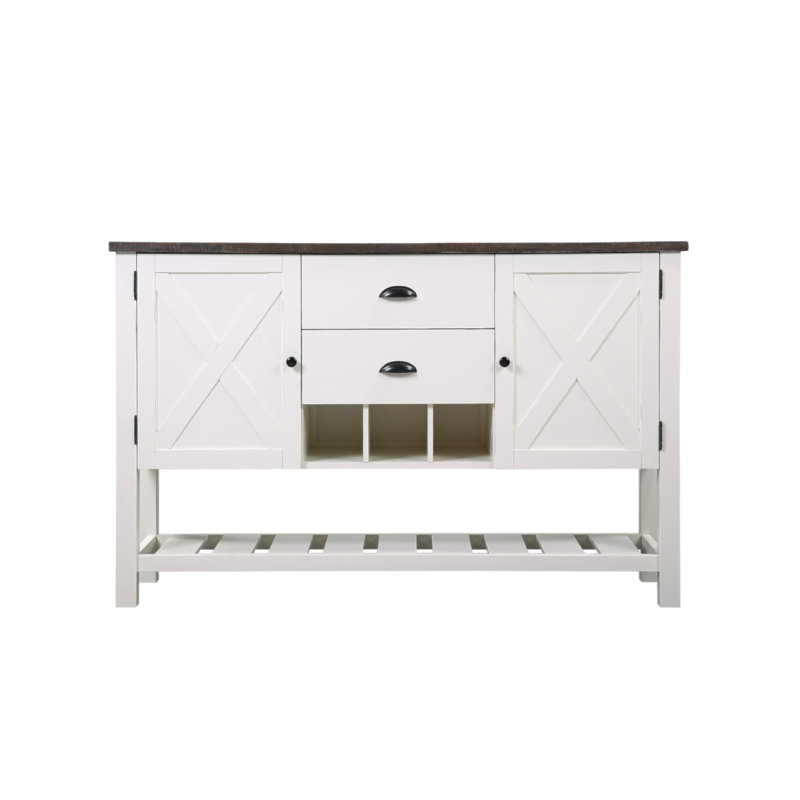 Brown And White 2-Drawer Server