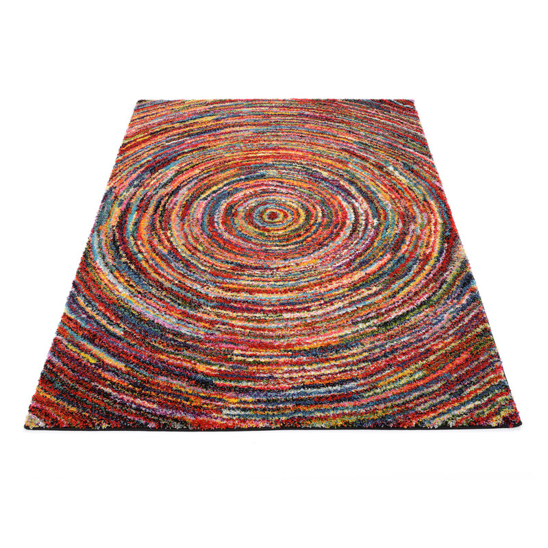 Sybil Shaggy Red Rug, Rectangular 65 x 130cm