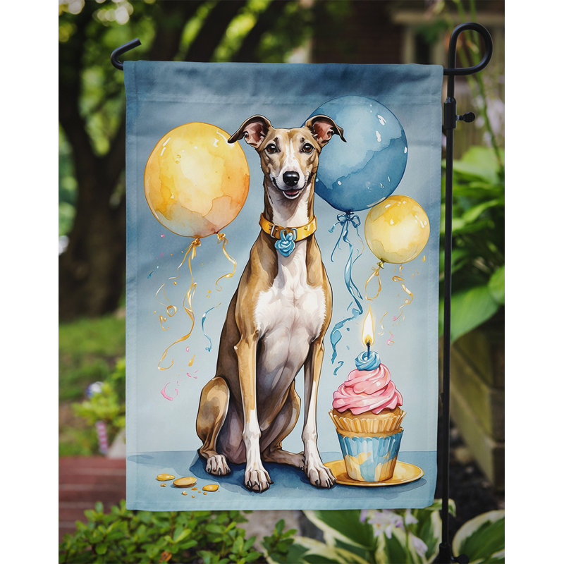 Drapeau de jardin «Happy Birthday», Lévrier anglais