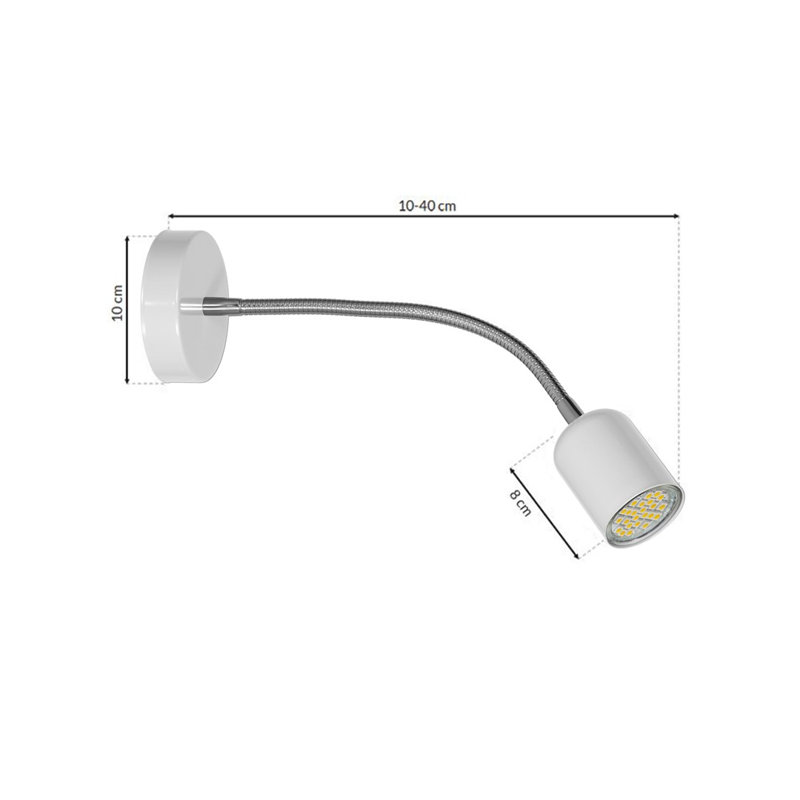 Clarksdale Steel Wall Spotlight, White