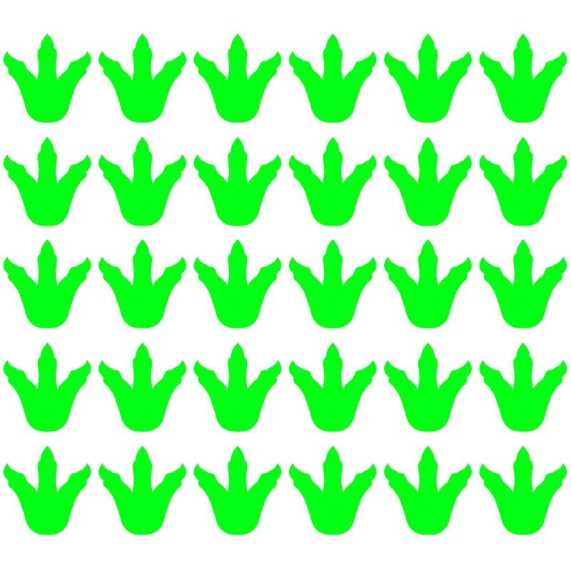 Autocollant mural empreintes Clemons, Vert lime