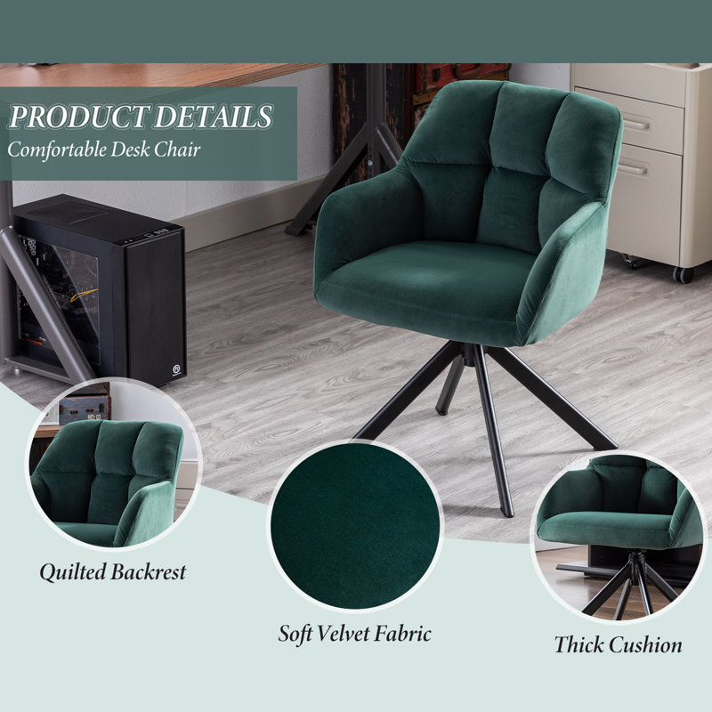 Largo Office Chair Upholstery Swivel Home Office Chair Ergonomic Desk Chair, Green