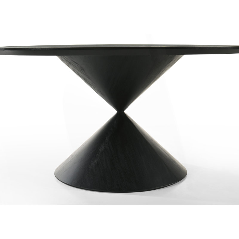 Table de salle à manger ronde à piédestal avec base de sablier