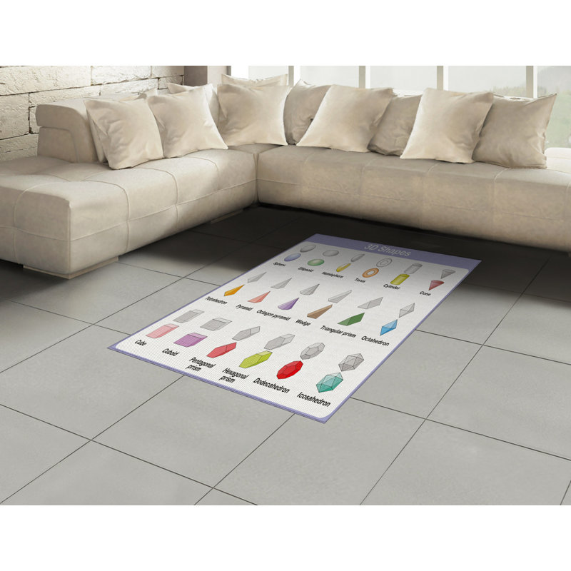 Science High Density Long Fiber Poly Threads Decorative Area Rug Carpet, Rectangle 2'7" x 5'