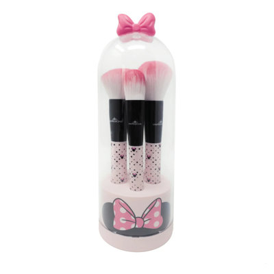Minnie Mouse Perfectly Pink Bell Jar Gift Set with Black Aluminum Ferrule, Sturdy Base with Cloche
