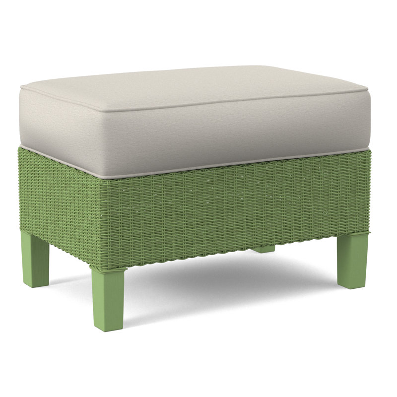 Gibraltar Ottoman, Stone Hearth, White Performance Fabric; 0851-94