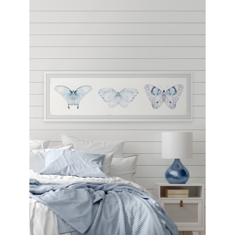 Butterfly Madness - Single Picture Frame Panoramic Painting, 38cm H x 114cm W x 3.81cm D