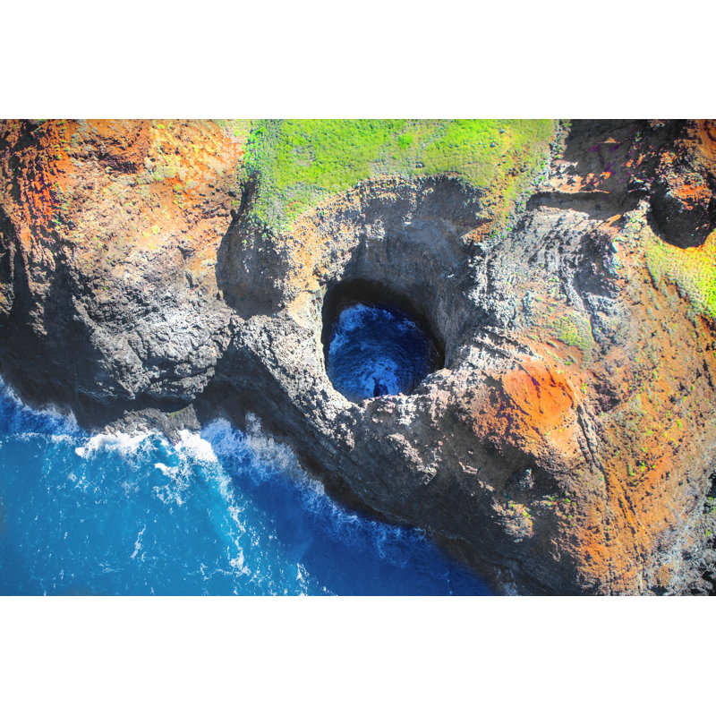 Aerial View Of Volcanic Rock Kauai by Jodi Jacobson - Wrapped Canvas Print, 51cm H x 76cm W x 3.8cm D