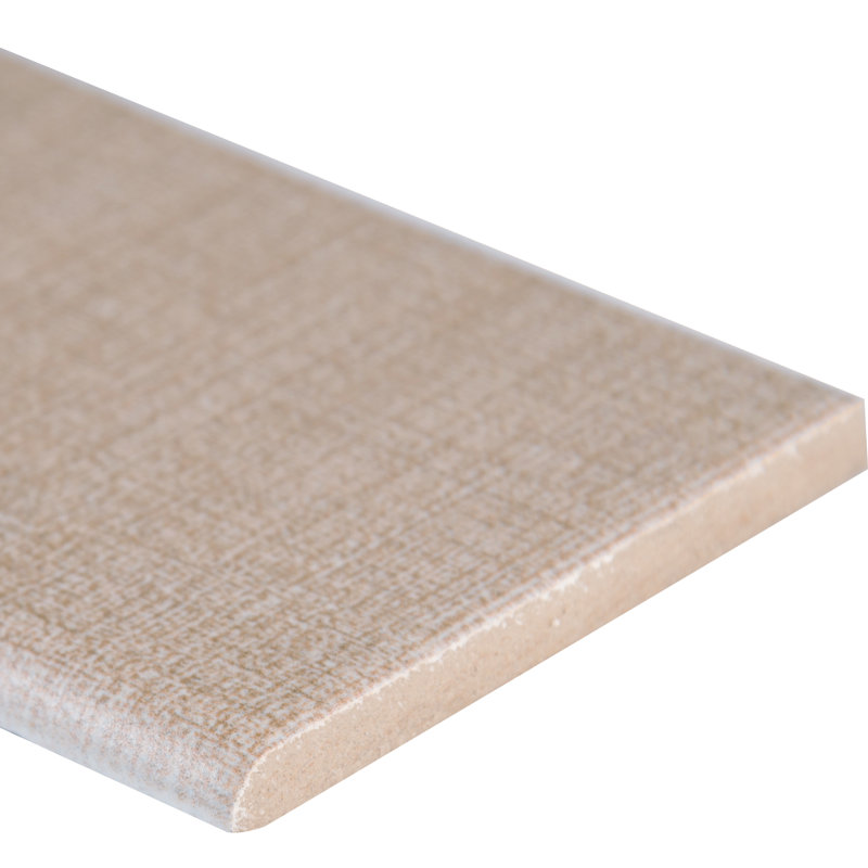 Copra 3 in. x 18 in. Matte Porcelain Bullnose Tile Trim, Argent
