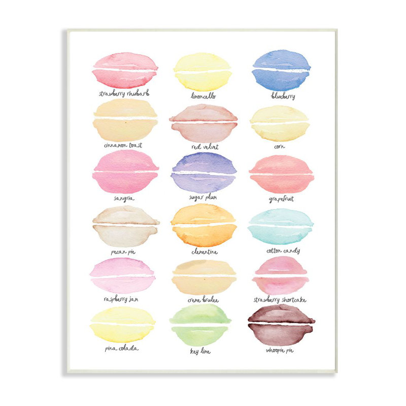 "Sweets Macaron Flavour Tableau", reproduction d'art graphique sur toile, H 19 po x l 13 po, Plaque murale