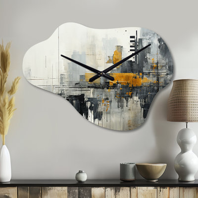 Abstract Cityscape III - Cloud Shape Unique Abstract Collages Wall Clock