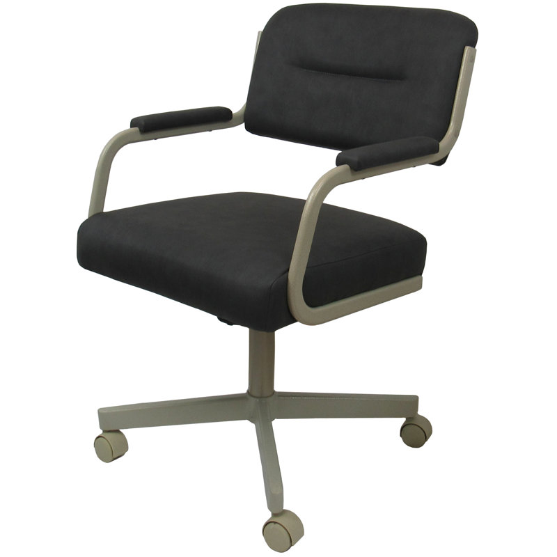 Chaises de bureau Holle, Vinyle gris, Beige