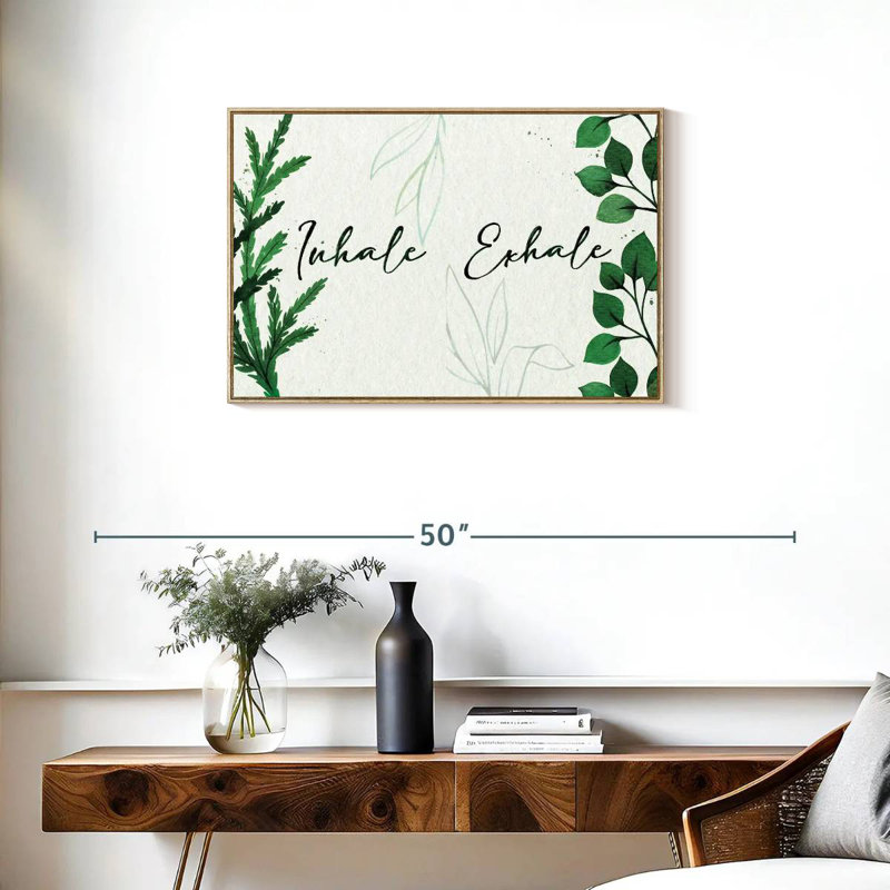 Inhale Exhale Zen II, Floating Frame Natural Wood, 31" X 21"