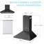 60cm 3-Speed Stainless Steel Wall Mounted Chimney Range Hood With LED Light-121450856