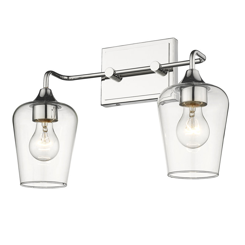 2 - Light Dimmable Vanity Light, Polished Nickel