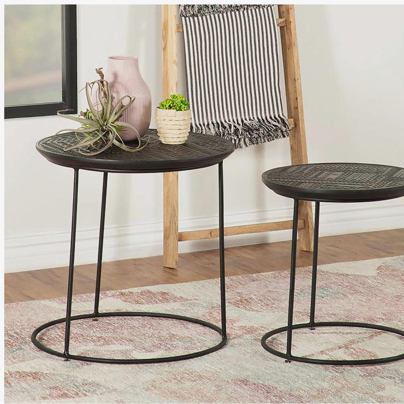Table gigogne 2 pièces noir mat