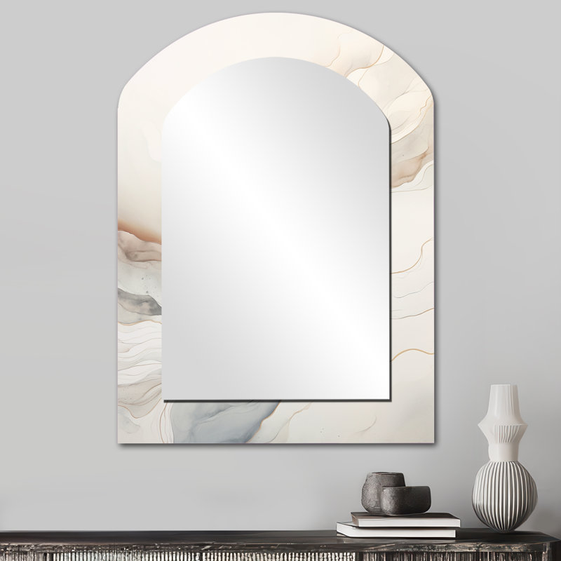 Rivers Rivers Reson Dreams - Miroir mural unique en marbre, miroir asymétrique moderne, 34 po x 25 po