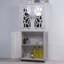 Armoire décorative avec portes en miroir et tablettes réglables-130387641