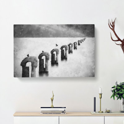Perched Pigeons - Wrapped Canvas Painting