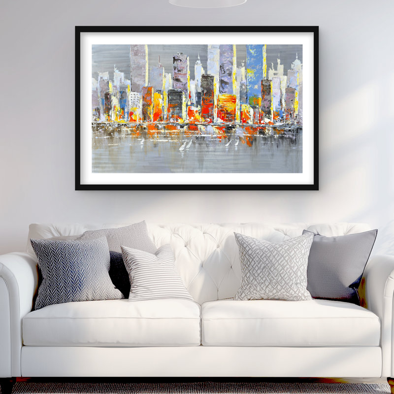 Color Splash Cityscape - décor de salon contemporain imprimé