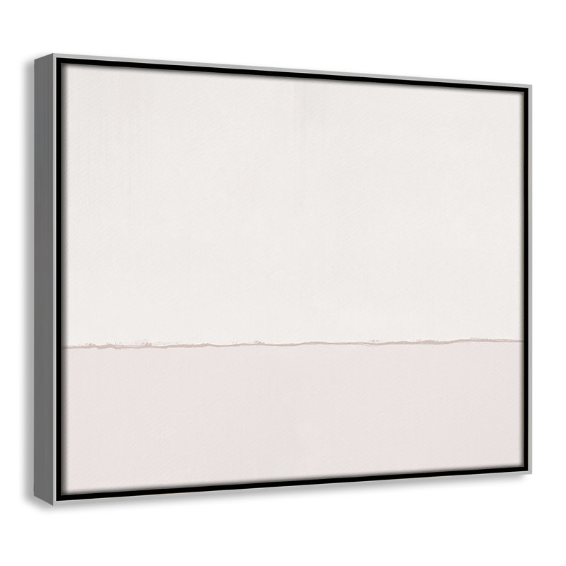 Caraleigh Pale Abstract in Pinks - Peinture sur toile à cadre flottant, Toile avec cadre argenté