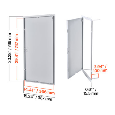 Panneau d'accès pour cloison sèche, porte d'accès en acier galvanisé 30,3 x 15,2 po, panneau de service à charnière facile à installer avec loquet de tournevis, pour plomberie électrique au plafond, découpe blanche de 14,4 x 29,4 po