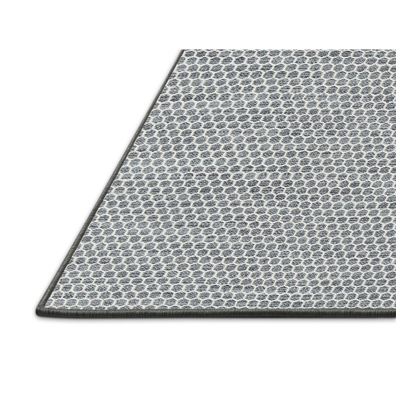 Tapis gris / argenté contemporain Tewksbury, Rectangle 5 pi x 7 pi