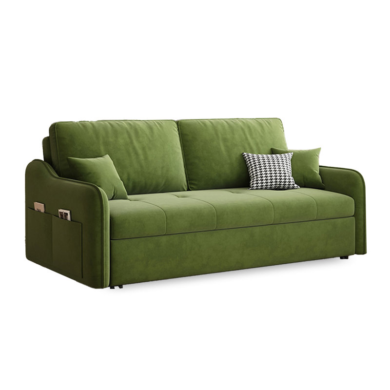 Canapé inclinable moderne en velours pour bébé et acier au carbone vert pour chambre et salon