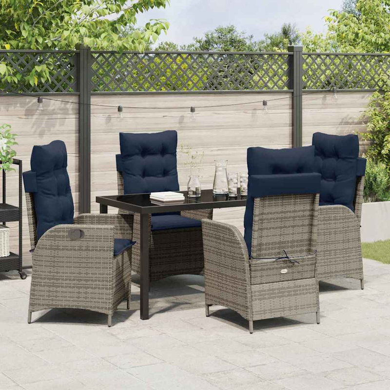 Patio Dining Set Table,, 73cm H x 140cm W x 70cm D, 4