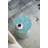 D14x20" Tapered Round Garden Accent Stool, Capiz Side Table, Blue