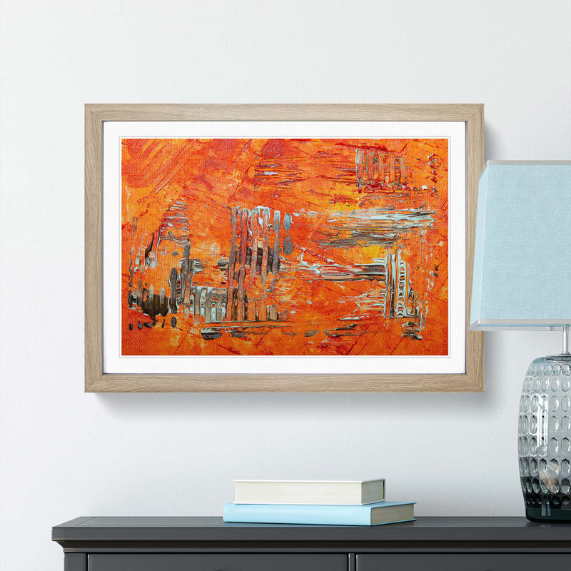 Abstract Art Painting Vol.246 by S.Johnson - Framed Print, Oak Framed, 36cm H x 48cm W x 2cm D