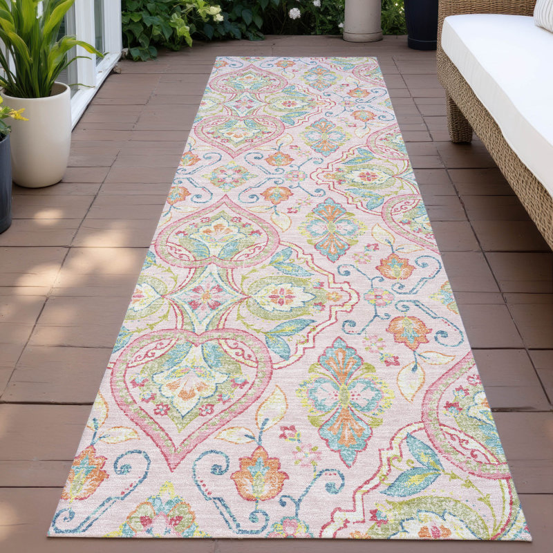 Machine Washable Indoor/Outdoor Husby ACN2207 Bohemian Rug, Runner 2'3" x 7'6"