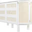 Lit double blanc avec rangement dissimulé et conception tissée à la mode - Économisez de l'espace dans votre salon Matelas pliable inclus pour faciliter la conversion Détails gracieux de la façade du tiroir