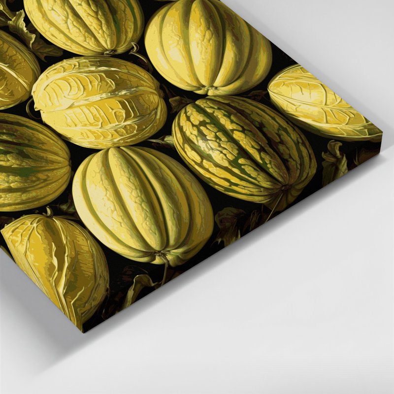 Art mural sur toile brun Fruit Melon, H 11 po x l 14 po
