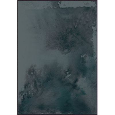Encre mouvement bleu par Mat Sanders - reproduction sur toile avec cadre flottant