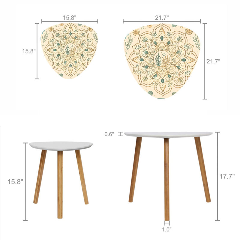 Ensemble de 2 tables basses gigognes Triangle