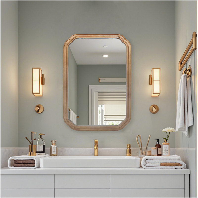 Miroir fonctionnel de 29,72 po x 19,69 po avec armoire, armoire de salle de bain murale en bois avec miroir et tablettes réglables, miroir mural avec rangement pour salle de bain
