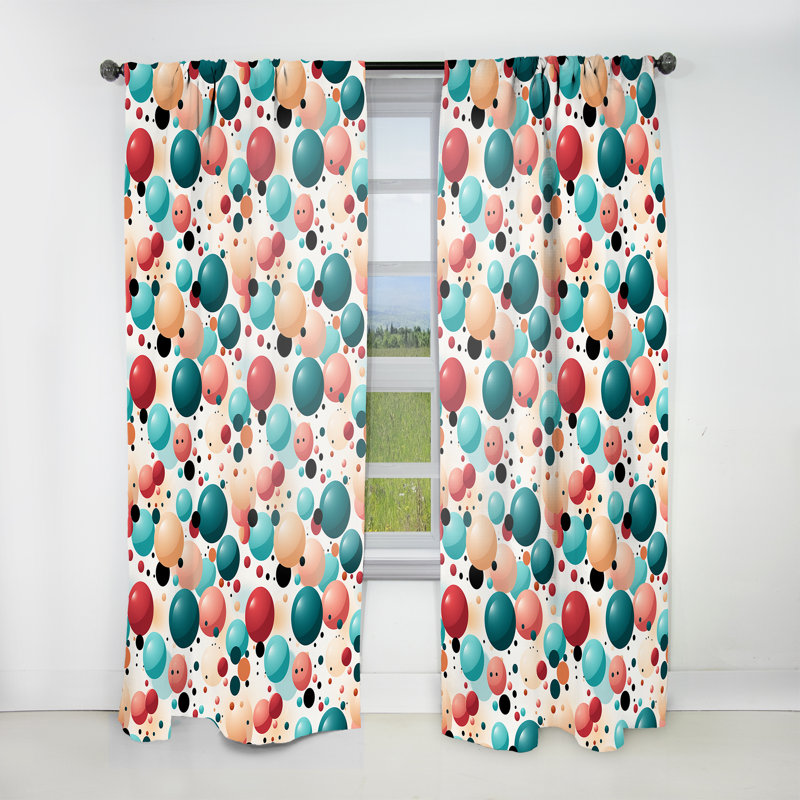 Motif à pois Gingham Charm - Rideau abstrait - Rideau abstrait obscurcissant - 1 panneau, L 52 po x L 63 po