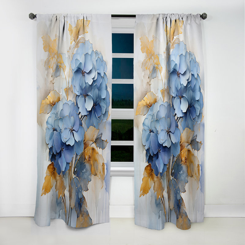 Francis - rideau occultant floral Pansies - 1 panneau, L 52 po x L 63 po