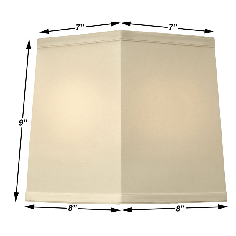 Abat-jour carré en lin H 9 po x l 8 po (araignée), Beige clair