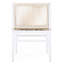 Chaise d'extérieur pour 2 personnes, fabrication en bois, dossier en corde, coussin hydrofuge, structure blanche, capacité de 400 lb, fixation du coussin lavable à la machine, siège ergonomique, dossier de fauteuil de balcon