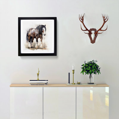 Shire Horse Gestural Art - Framed Print