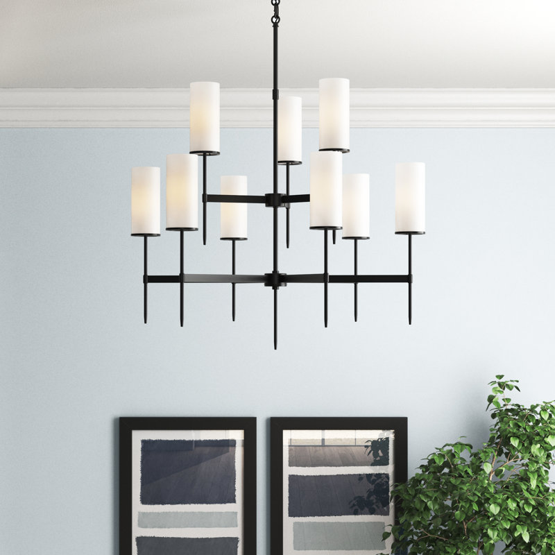 Hokku Designs Agba charbon avec lustre blanc gravé