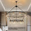 Lustre 20 lumières à deux étages avec lustre en roue de chariot pour vestibule et salon