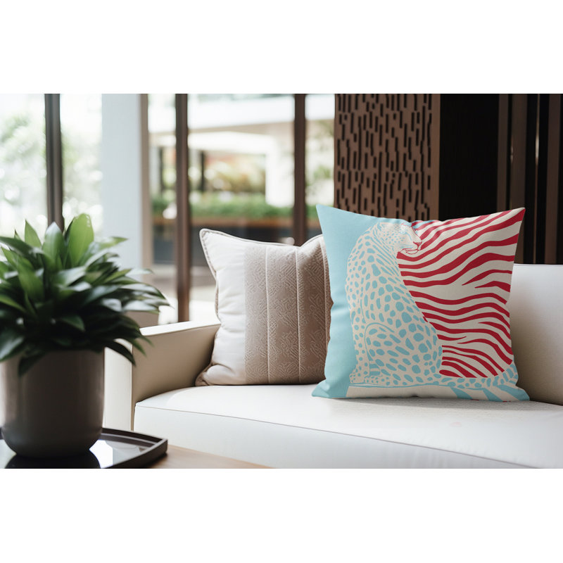 Coussin intérieur en faux suède Damisa, Brume céleste, 18 x 18