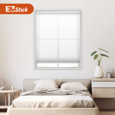 No Drill No Tool Cordless 1" Semi Sheer Light Filtering Pleated Shade