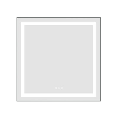 Wall Mounted Vanity Mirror 30" X 30", Fog Led Bathroom With Front And Backlight, 3 Colors, Stepless Dimmable, Memory, Aluminum Frame, Ash, 24 Lb, Sophistication Boost Color Temperatures, Fog,