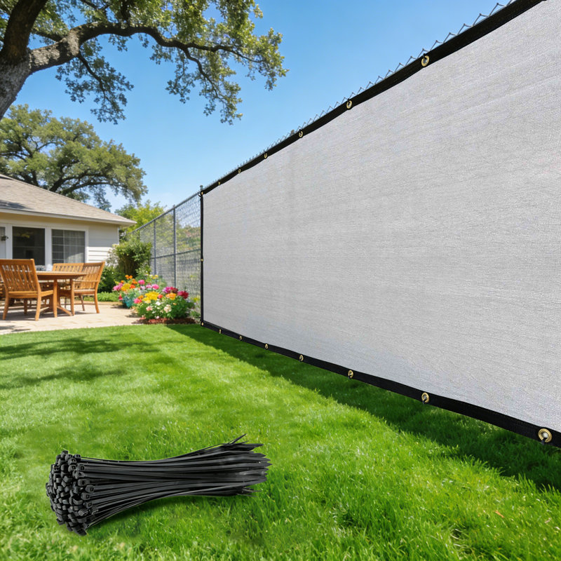 Pare-brise Royal Shade avec œillets en laiton robuste, Gris, H 3 pi x l 10 pi