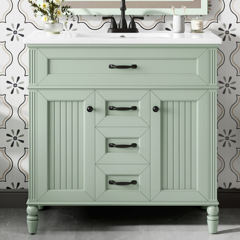 Meuble-lavabo 36 po avec lavabo, Vert